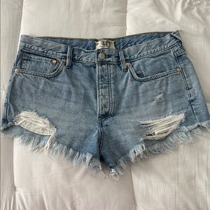 Free people Light Blue Distressed Women's Denim Shorts
